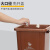 上海版无盖分类垃圾桶大号商用物业小区长方形干湿可回收有害100L 上海版40升无盖 棕湿垃圾带1卷垃圾袋