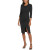 卡尔文·克莱恩（Calvin Klein）女式开衩及膝连衣裙 - 黑色 黑色的 US 4 (S)