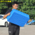 长方形塑料矮周转箱加厚浅盘食品箱豆腐箱面条箱面包箱扁平塑料盒 44*33*21cm 蓝-外径-长*宽*高(无盖)