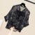 亚永凌夏新款女雪纺衫时尚显瘦不规则套头衬衣两蝙蝠袖雪纺上衣 黑色小熊+黑吊带（优质面料） M 建议70-90斤