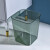 垃圾桶客厅亚克力PET透明厕所厨房创意商用卧室网红小号纸篓 透绿垃圾桶方形12L