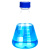 POMEX蜀牛螺口三角烧瓶GL45盖子外螺纹口三角瓶带盖带刻度高硼硅玻璃蓝盖锥形瓶