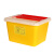 舒蔻(Supercloud) 方形利器盒卫生所实验室医疗用锐器盒黄色废物垃圾桶 5L