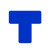 昊鹰 6S四角定位贴 管理定位贴纸桌面定置标签标识直角T型L型十字 型标志贴3*1cm 蓝色T型 100个 