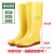 平底白色雨鞋男女厂工作卫生靴养殖场畜牧黄色水鞋水靴可定制 黄色平底高筒 标准码 40