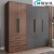 昂范北欧衣柜现代简约经济型五门实木质板式主卧室家用柜子大衣橱 A款柜(长0.8米)(灰色) 组装
