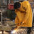 2019牛皮电焊焊接氩弧作服反穿衣围裙 焊工工作服 防烫 棕色长款低领长袖105CM XL