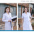 白大褂长袖医生护士工作服女短袖薄款夏季实验服学生化学大学生室 女薄款长袖[纽扣袖口] M