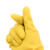 聚远 JUYUAN 加厚牛筋清洁手套 防滑耐磨乳胶橡胶手套 劳保家务保洁洗车手套 32cm黄色乳胶  S码  5双起售