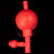 安达通 三向定量吸球 实验室橡胶三向吸耳球三通移液管吸球 红色 