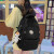 卡拉羊（KALA·Y）书包女初中生中学生简约双肩包男生高中大学生大容量韩版电脑背包 绿配白升级版无挂件