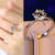 蒂赛琳求婚戒指道具1克拉莫桑钻s925銀男士女情侣一对戒订结婚色指环 一克拉六爪钻戒-玫瑰金