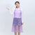 防水防油透明 pvc无袖厨房洗碗围裙围兜加长 紫色2条