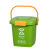垃圾分类垃圾桶厨房手提桶圆桶10L带盖带提手大号厨余餐厨绿 15L手提储物桶灰色
