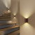 LED充电壁灯无线磁吸联动感应免打孔布线卧室过道走廊背景壁照明 联动感应款(沙比利木)2只装