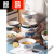 吃面条的碗日式汤面碗高脚陶瓷家用创意个性小清新卡通手绘吃面大碗可爱单个ll 8英寸螺纹甲骨鱼