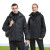 征战虎J2020 保暖工装 三合一冲锋衣两件套 保暖登山服 滑雪服 防风防水防护服 男款：黑色 XS