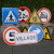 谋福（CNMF）交通标志指示牌 停车场标识牌可定制【直行向右转弯-贴反光膜写真(平板钉墙款)】