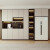 餐边柜嵌入式冰箱高柜子一体靠墙多功能厨房储物餐边柜实木酒柜 陨石灰色+米色160+120+感应灯