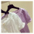 芭帛兔夏装韩版女童上衣纯棉新款短袖甜美雪纺衬衫中大童花边百搭洋气衫 紫色 120