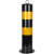 alertwild 交通安全设施挡车柱 钢管警示柱 防撞不锈钢加厚路障 隔离带立柱挡车杆反光柱 固定76*750*0.6双环黑黄