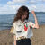 XMSWR女短袖上衣高档2024年新款港风复古玫瑰花衬衫韩版夏季宽松洋气衬 乳白色 【2013】 XL