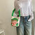 宝奢龙可爱女孩水桶包创意搞怪学生上班便当饭盒包【插画师原创图案】 绿色女孩 小包 新款