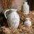 掬涵法式乡村雕花复古白瓷陶瓷花瓶花壶花器手工艺术装饰器皿摆件 复古花纹瓷瓶（B） 32.5cm