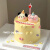 戴安娜网红奶酪蛋糕装饰品卡通可爱小猪小狗摆件儿童宝宝生日甜品台插件 小HBD螺纹-创意蜡烛 2盒