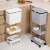 海斯迪克 厨房分类垃圾桶 厨余干湿分离带盖垃圾桶 带轮多层收纳置物架 单层白色 HKT-601