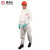 坤泽尔K1500一次性无纺布防护服连体带帽防尘透气实验室工作服白色 1件 L