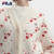 斐乐官方女士编织外套2023冬季新款时尚休闲爱心图案V领开衫 传奇红-RD 155/76A/XS