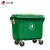 艾科堡工业垃圾车垃圾桶户外带轮子大号分类垃圾车660L升 绿色带盖
