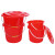 久洁Jojell塑料桶红色手提洗车水桶加厚带盖通用提桶储水清洁大桶约4.5升