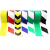 PVC斜纹警示胶带黑黄斑马线警戒地标贴地面标识划线定位划分黄蓝 5cmX5m(白底蓝V形)