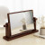 耐家（Naijia）化妆镜简约时尚台式桌面镀银设计实木边框卧室家用美妆镜子 棕色(横款)