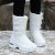 烁穗户外保暖雪地靴女冬季防水防滑增高中高筒棉靴 灰色 2056比运动鞋 白色 2056比运动鞋偏大半码 34