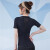 范斯蒂克（vansydical）健身服女春夏款休闲短袖户外跑步训练运动上衣修身显瘦透气瑜伽服 黑色 FBF201311 S