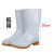 白色雨鞋耐油耐酸碱卫生靴牛筋底水鞋防滑白色工作雨鞋     3天 平底中筒雨鞋 38