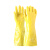 君御 7907浸塑工业耐油耐酸碱防水PVC长胶劳保手套 加长45CM黄色均码