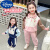 迪士尼（Disney）女童套装春秋款2024新款春季时髦女宝宝洋气早春装衣服儿童运动装 粉色  90cm
