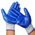 曼睩 M806浸胶12双装 耐磨丁晴浸胶劳保手套蓝色防滑加厚PVC挂胶手套ML-801