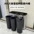 迪恩斯（DEANS）不锈钢垃圾桶室内分类垃圾桶大号商用三分类果皮箱商场超市公共场合高档垃圾箱 218E3