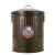 金属垃圾桶铁皮厨房客厅杂物收纳桶套装带盖圆桶 棕色 24L 直径33*总高44cm