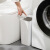 茶花夹缝垃圾桶大号带盖厨房卫生间办公室现代简约纸蒌白色【方形】9.1L 204003