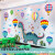 熊哲察壁画贴纸 幼儿园墙面装饰儿童房间贴画3D立体墙贴纸卡通墙 可爱长颈龙+彩色热气球 特大