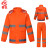 者也雨衣雨裤分体套装 反光雨衣双层防风雨披交通执勤劳保雨衣 经典款-150D蓝格橙 XL