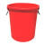 万尊 加厚塑料水桶红色带盖50L 工业储水圆桶带盖大桶化工胶桶厨房大号垃圾桶