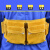 OLOEY黄色牛皮加厚耐磨电木工工具包五金维修腰带多功能工作腰包 黄色