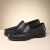 克雷斯丹尼（Chrisdien Deny）新款男鞋套脚一脚蹬商务休闲鞋时尚正装鞋黑色皮鞋 黑色GKG5103N1A 38